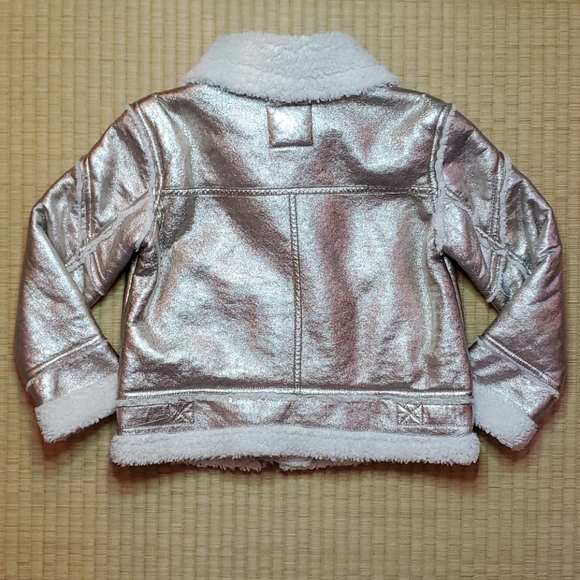 GAP Metallic Faux-Leather & Sherpa Moto Jacket - Picture 5 of 7